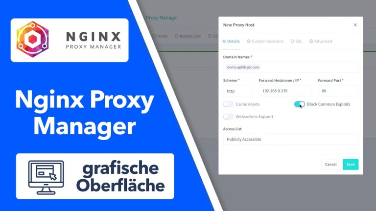 Nginx Proxy Manager – Reverse Proxy mit grafischer Oberfläche GUI